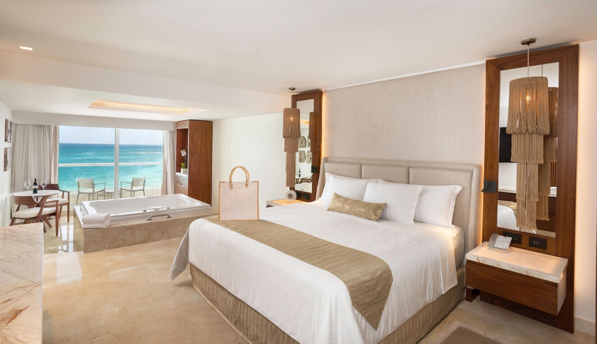Hypo-allergenic bedding, down duvets, free minibar, in-room safe