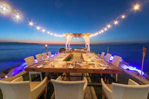 Outdoor banquet area