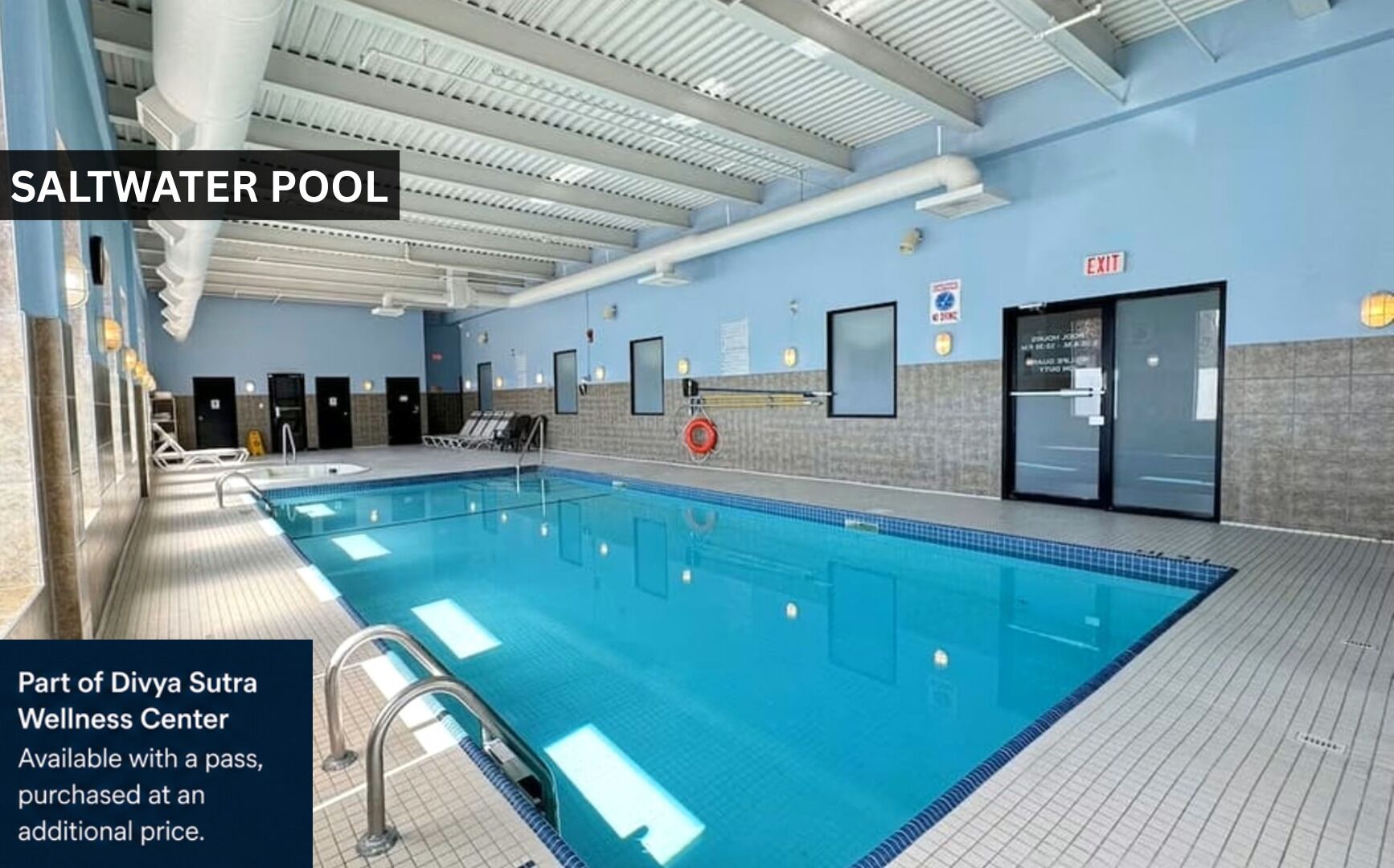 Indoor pool, pool loungers