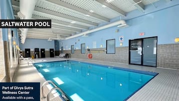 Indoor pool, pool loungers