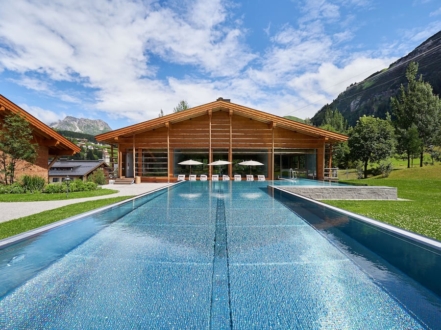 Indoor pool, outdoor pool, sun loungers