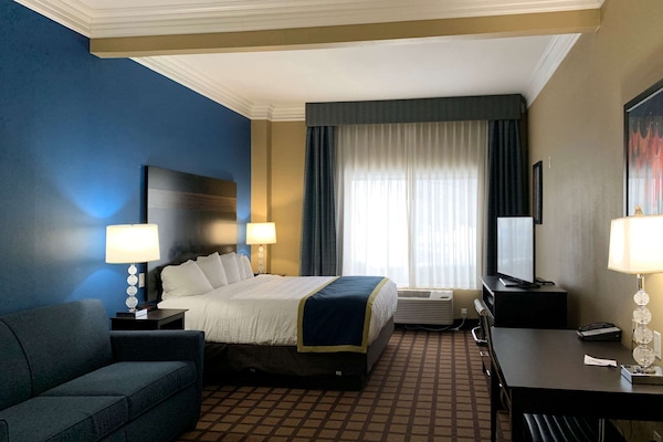 Habitación estándar, 1 cama King size, para no fumadores | Escritorio, espacio para trabajar con laptop y cortinas blackout