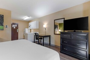 Pillow-top beds, desk, blackout curtains, iron/ironing board