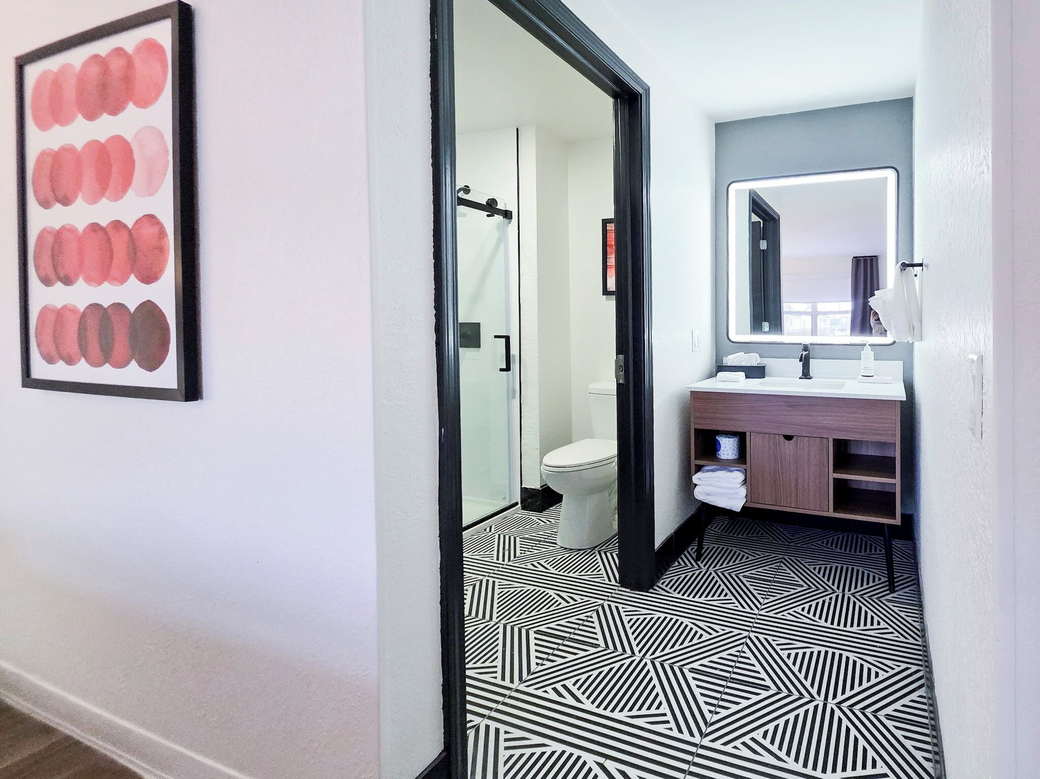 Pillow-top beds, desk, blackout curtains, iron/ironing board