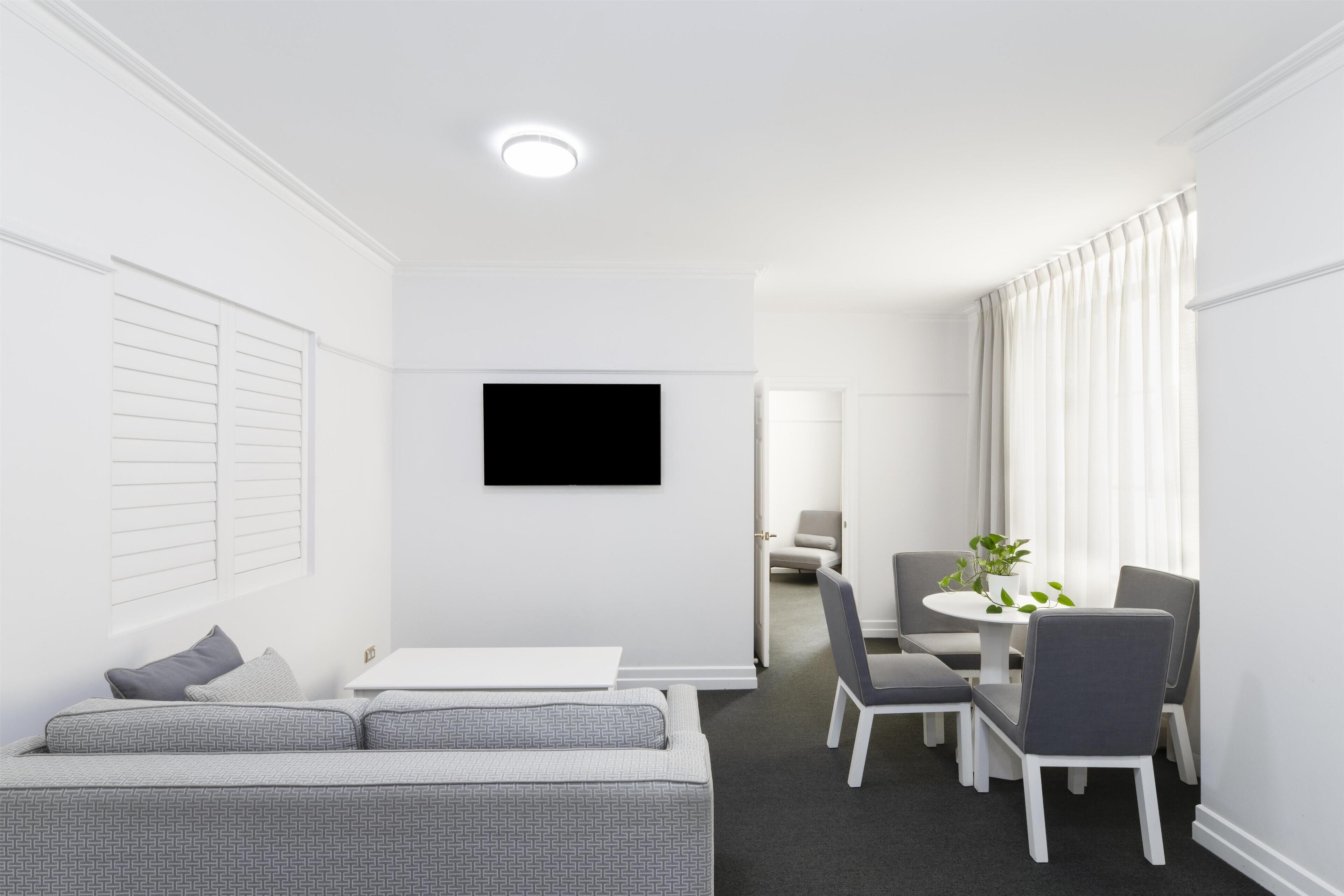 In-room safe, laptop workspace, blackout curtains, soundproofing