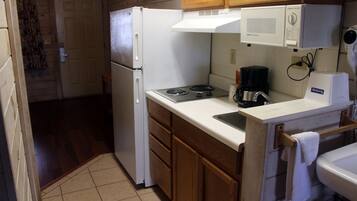 Fridge, microwave, coffee/tea maker