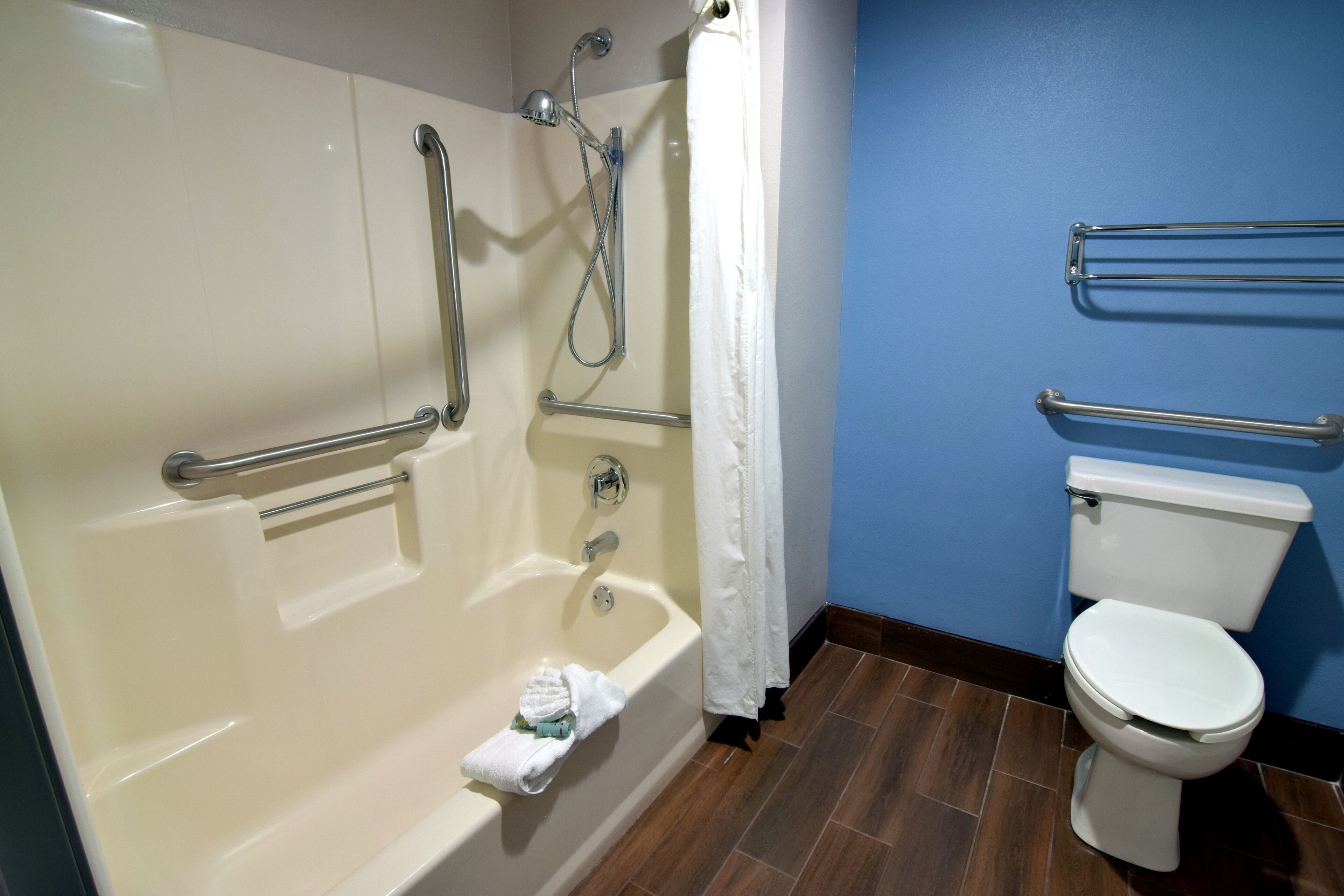 free toiletries, hair dryer, towels, soap