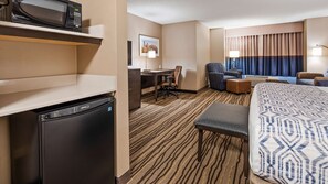 Suite, 1 King Bed, Non Smoking, Refrigerator & Microwave (Oversized Room;with Sofabed) | Premium bedding, pillowtop beds, desk, blackout drapes