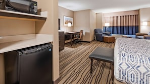Suite, 1 King Bed, Non Smoking, Refrigerator & Microwave (Oversized Room;with Sofabed) | Premium bedding, pillow-top beds, desk, blackout curtains