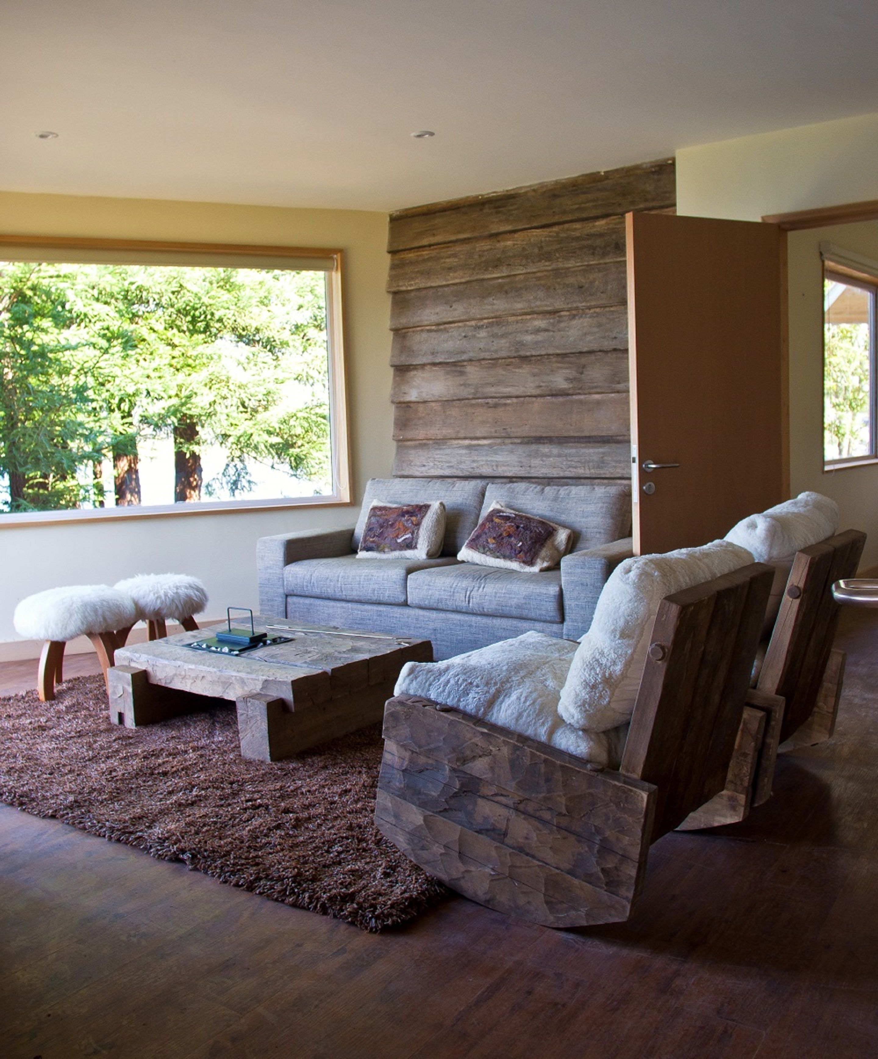eco cabaña suite | living area | led tv