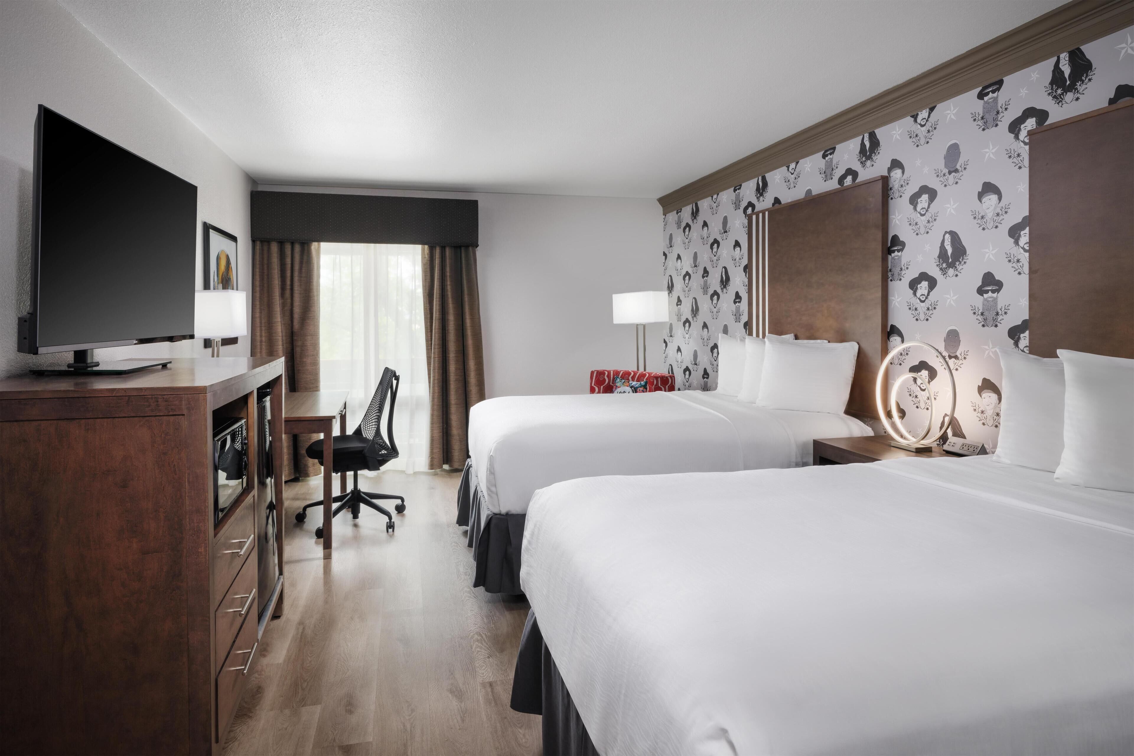 Standard Room, 2 Double Beds, Non Smoking, Refrigerator & Microwave | Premium bedding, in-room safe, desk, laptop workspace