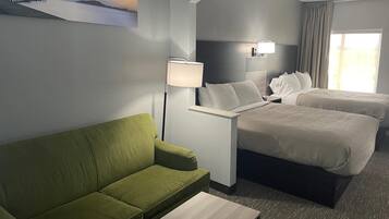 Suite, 2 Queen Beds, Non Smoking | Desk, iron/ironing board, free WiFi, bed sheets