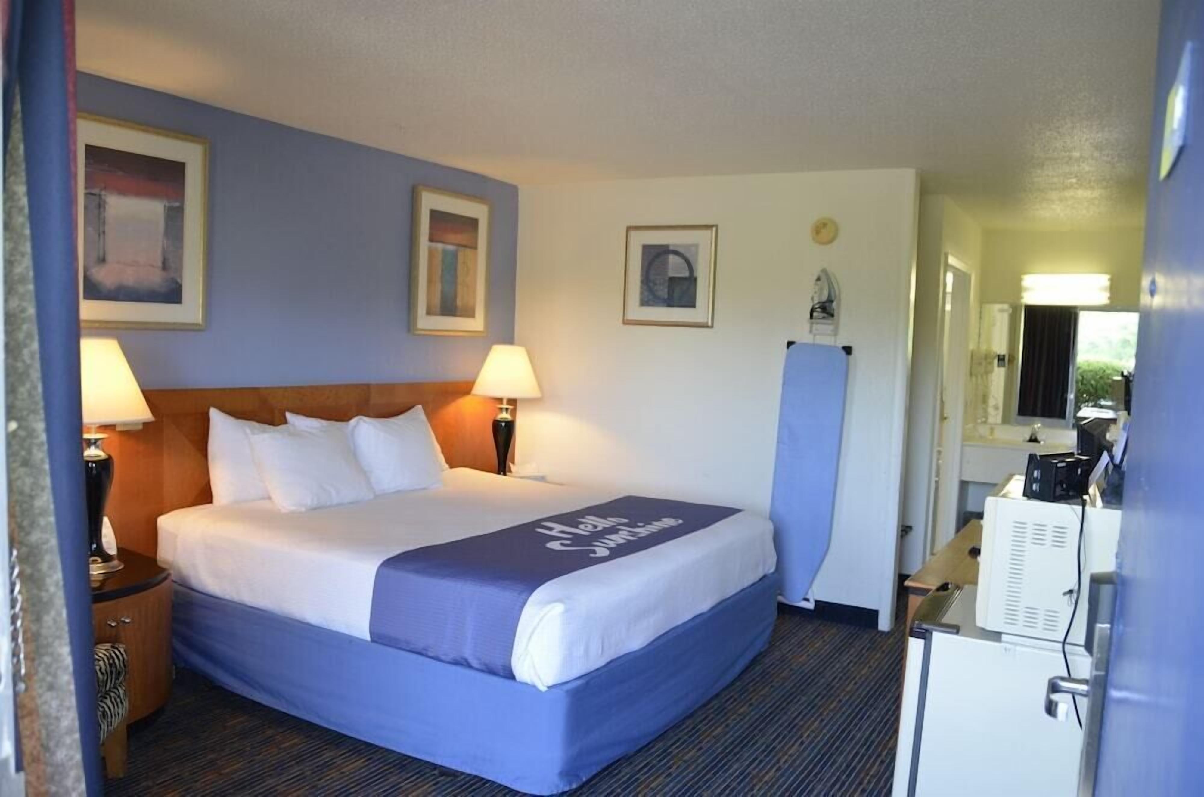 Desk, blackout drapes, iron/ironing board, free WiFi
