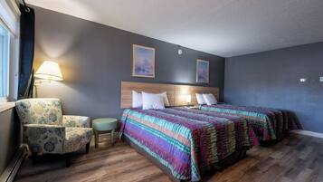 Pillowtop beds, blackout drapes, iron/ironing board, free WiFi