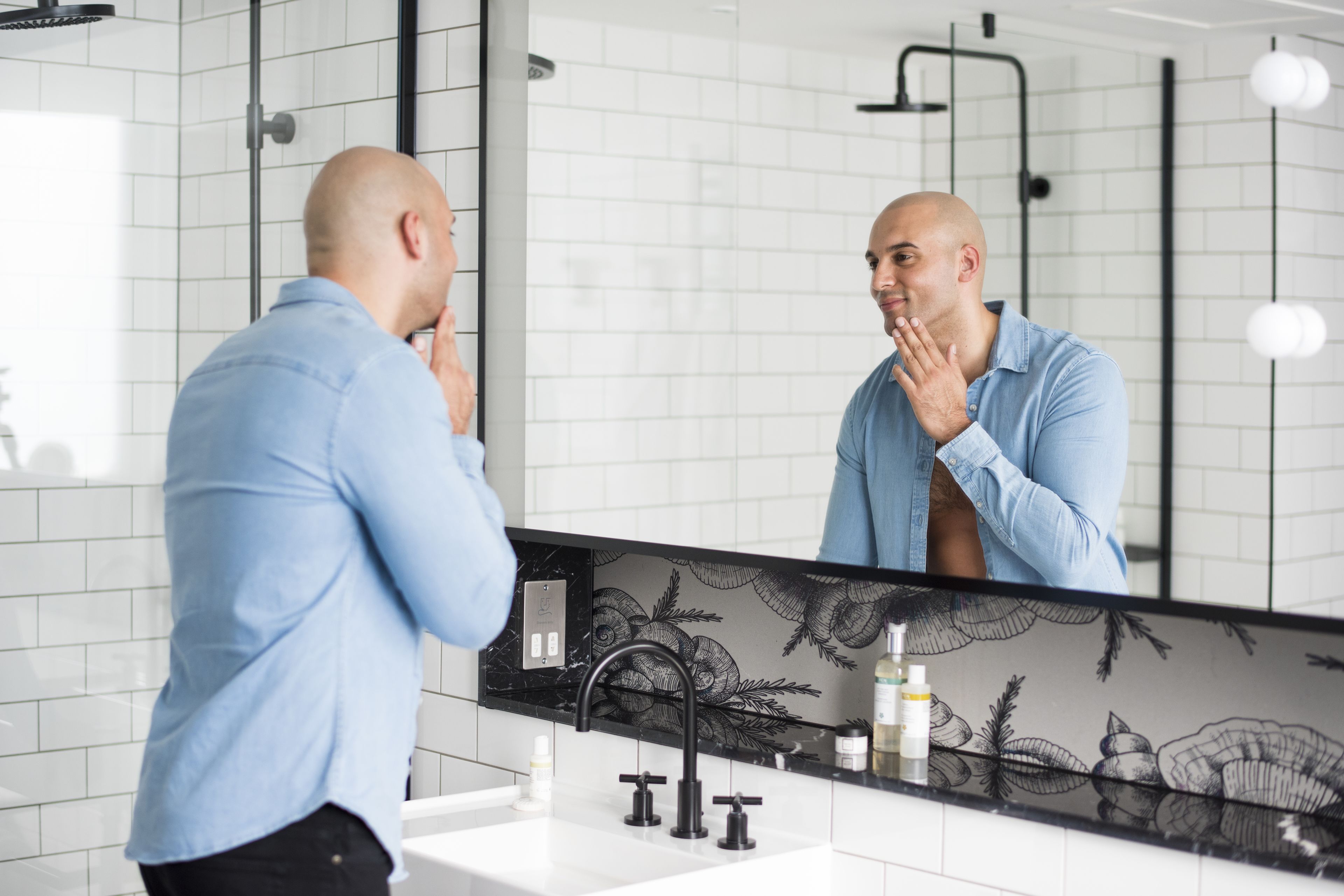 designer toiletries, hair dryer, bathrobes, slippers