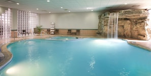 Indoor pool, open 7:00 AM to 11:00 PM, pool loungers