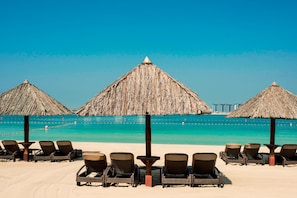 Private beach, sun-loungers, beach umbrellas, beach towels