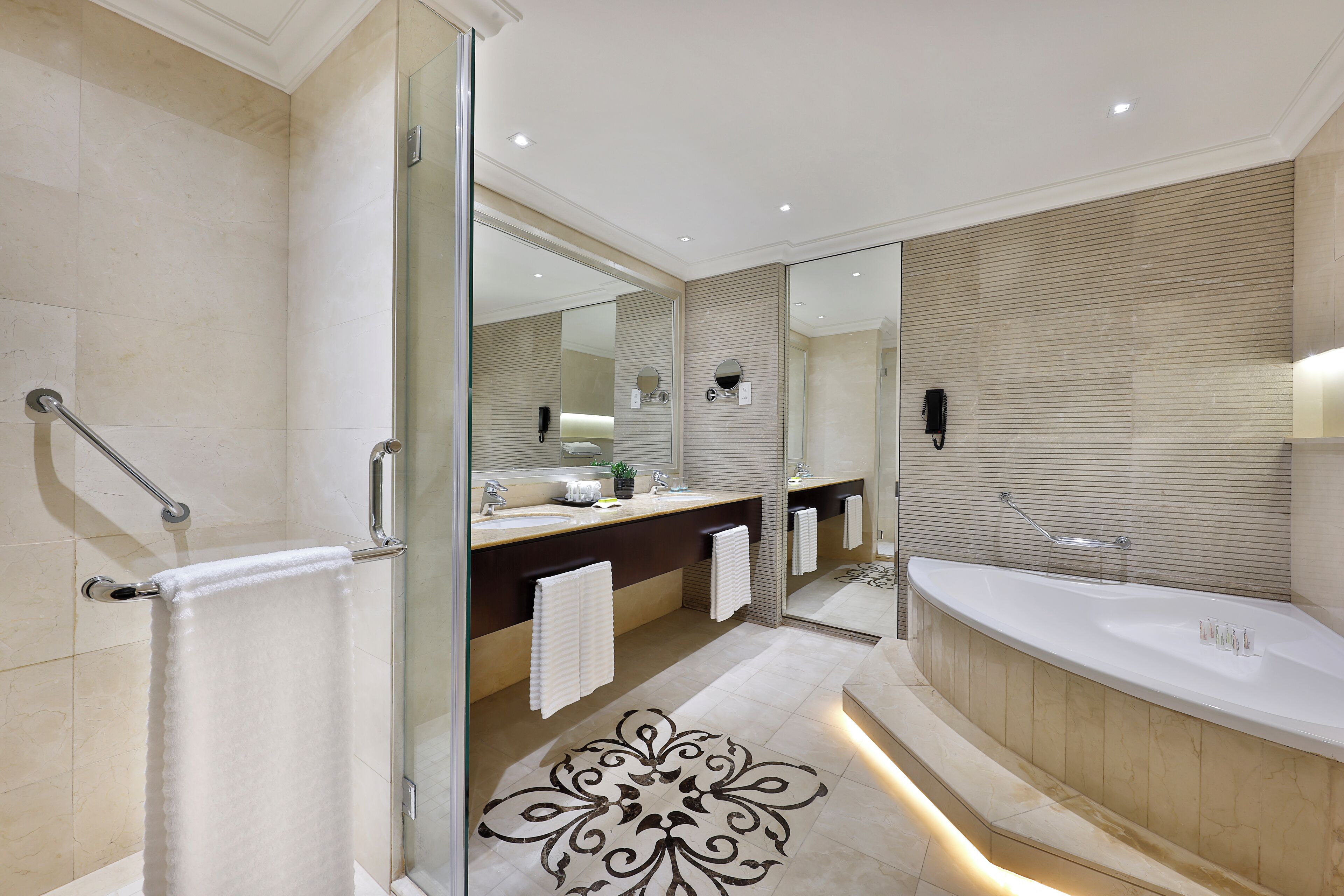 presidential suite, 1 bedroom, non smoking | bathroom | combined shower/bathtub, designer toiletries, hair dryer, bathrobes