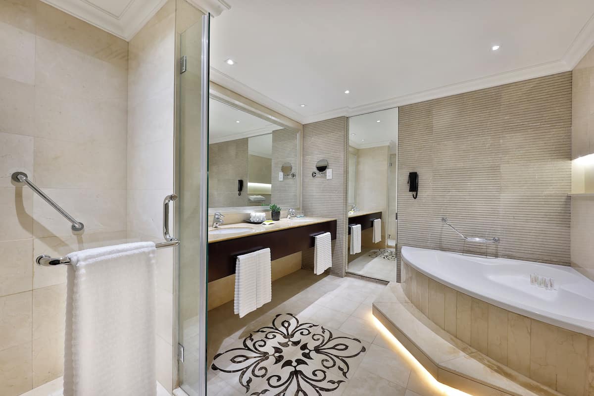 presidential suite, 1 bedroom, non smoking | bathroom | combined shower/bathtub, designer toiletries, hair dryer, bathrobes