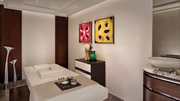 Sauna, steam room, body treatments, hot stone massages