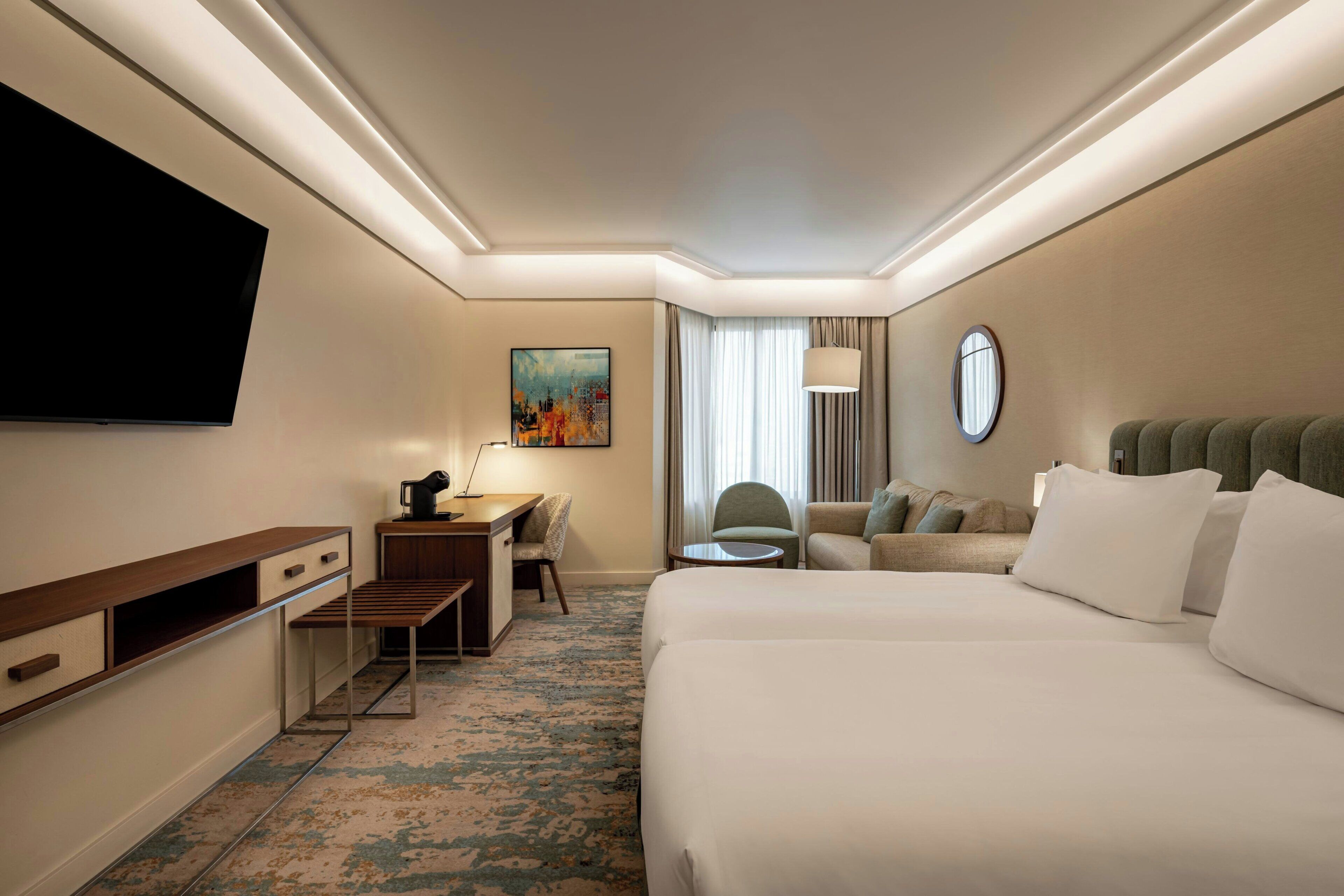 Premium bedding, minibar, in-room safe, desk