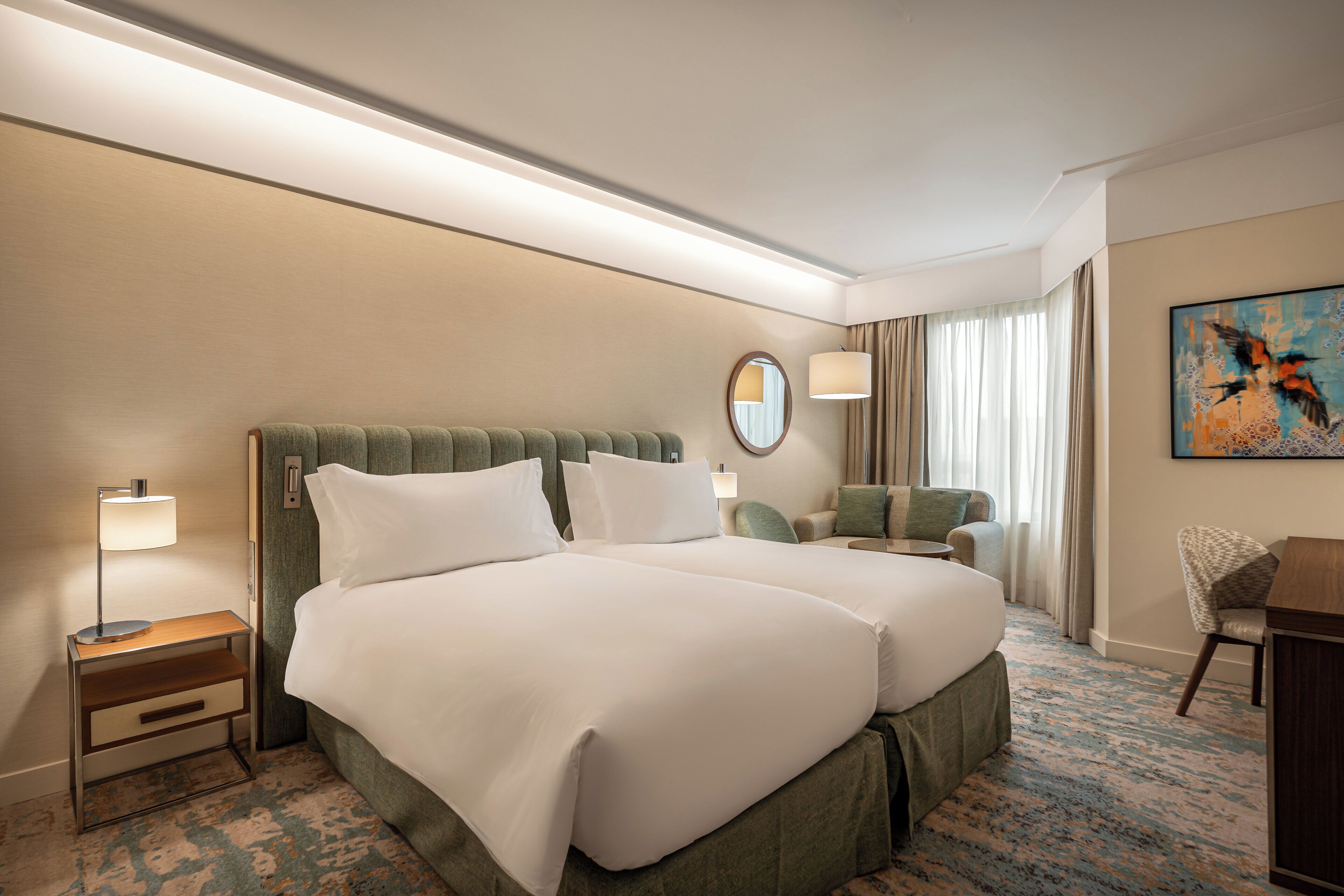 Habitación Premium, 2 camas individuales, con acceso al salón lounge del club (High Floor) | Ropa de cama de alta calidad y minibar 