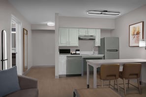 Suite, Non Smoking | Private kitchen | Full-size fridge, microwave, stovetop, dishwasher