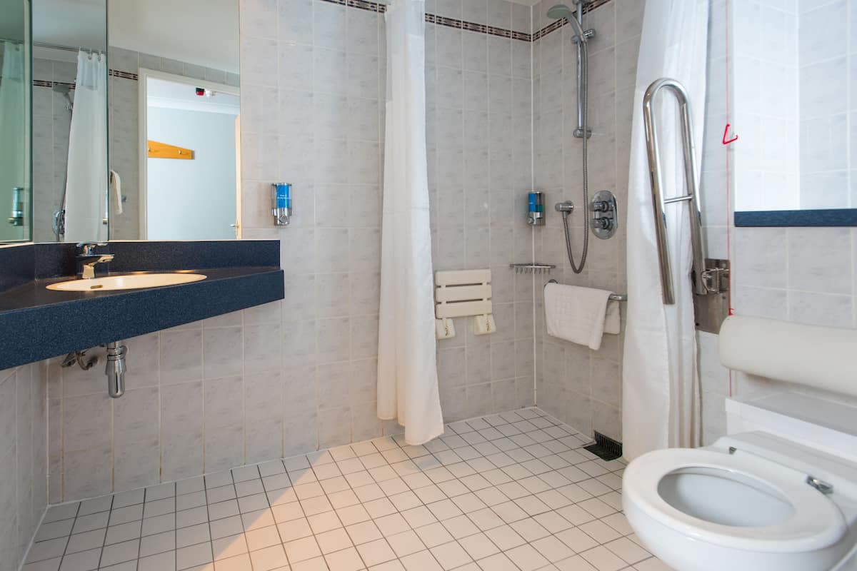 standard room, 1 double bed, accessible bathtub | bathroom | shower, hair dryer, towels, soap