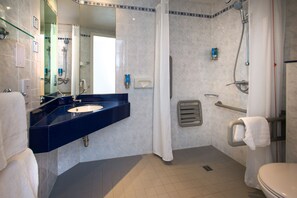 Room, 1 Double Bed, Accessible (Free Hot Breakfast) | Bathroom | Shower, eco-friendly toiletries, hair dryer, towels - Holiday Inn Express Exeter East by IHG (Exeter)