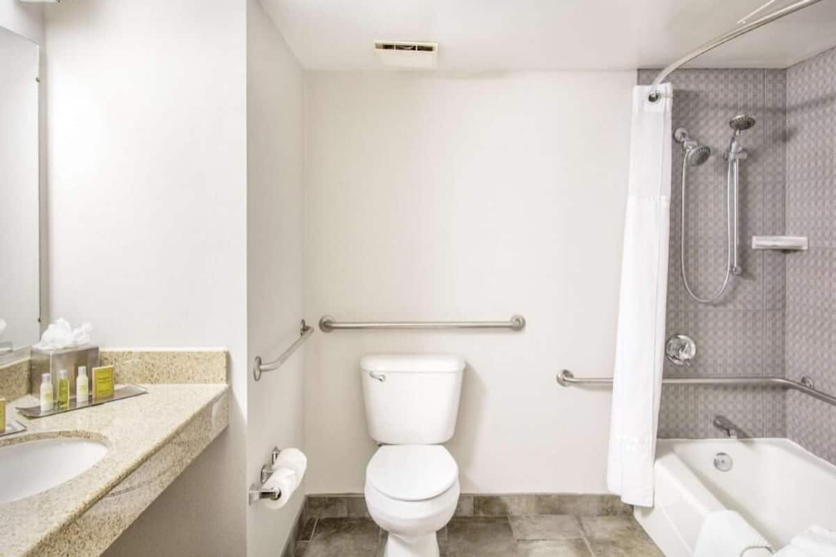 Free toiletries, hair dryer, towels, soap