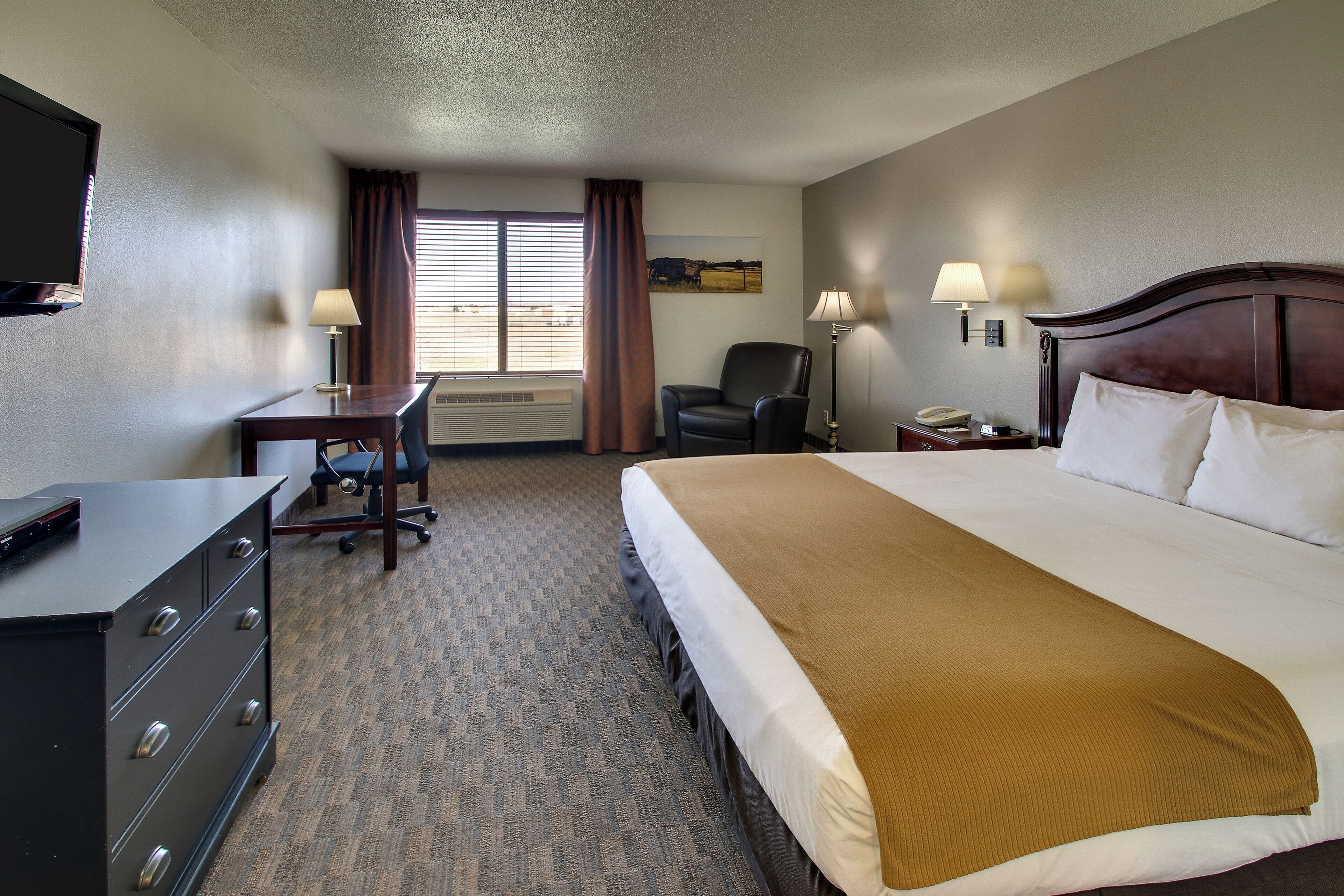 Safe på rommet, skrivebord, strykejern/-brett og wi-fi (inkludert)