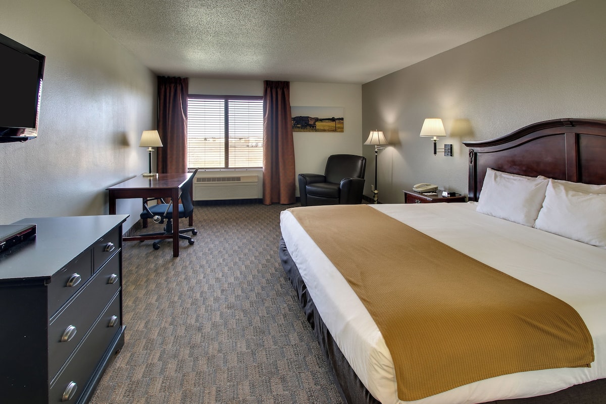 Safe på rommet, skrivebord, strykejern/-brett og wi-fi (inkludert)