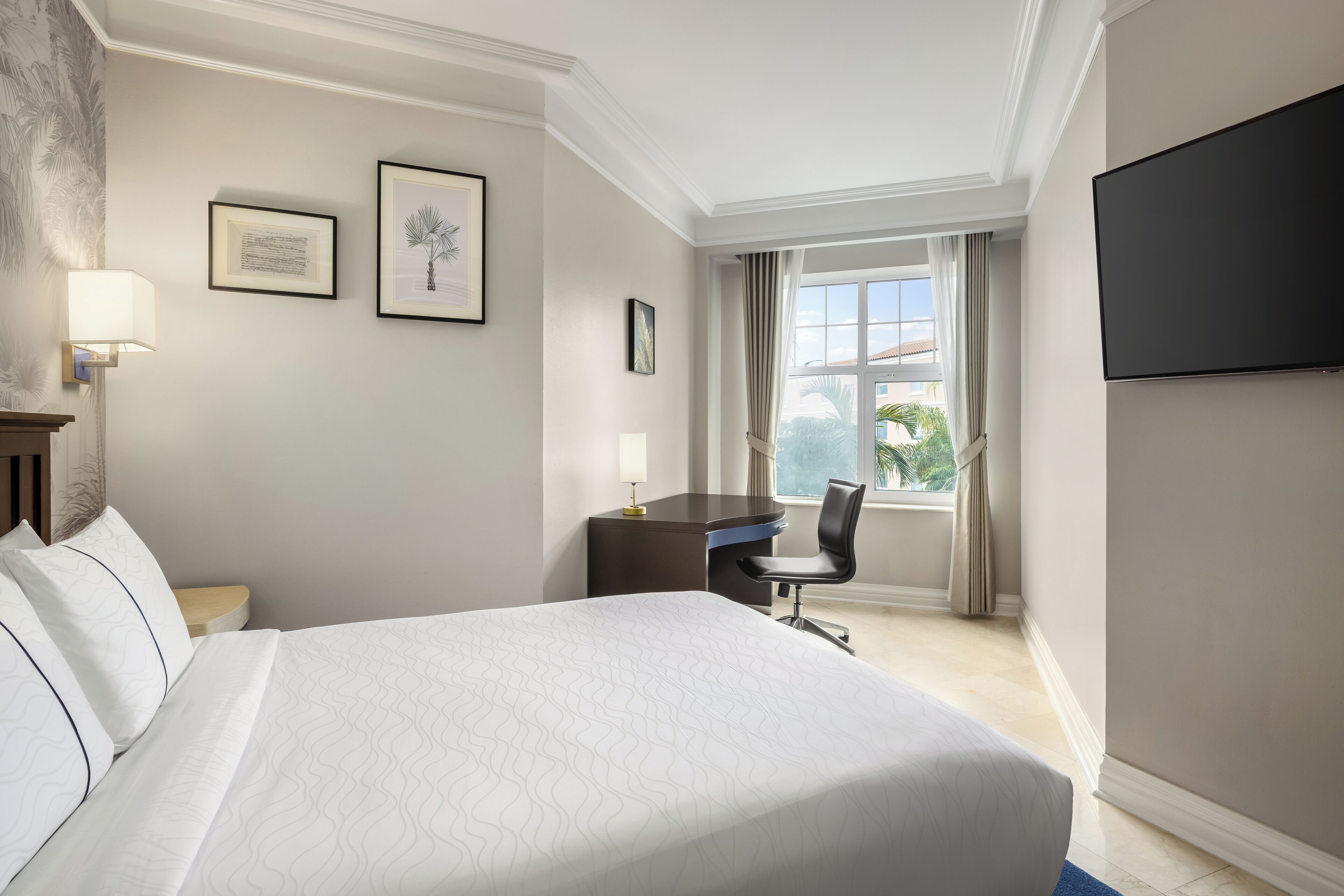 Premium bedding, pillowtop beds, in-room safe, desk