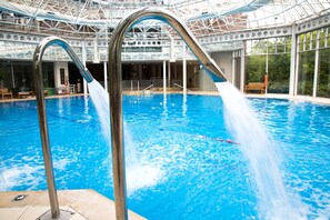 Indoor pool, open 6:00 AM to 10:00 PM, lifeguards on site