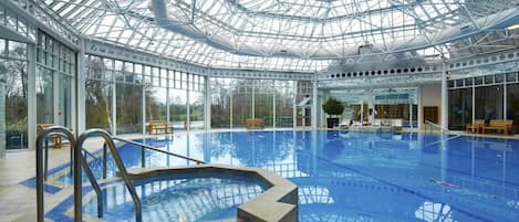 Indoor pool, open 6:00 AM to 10:00 PM, lifeguards on site