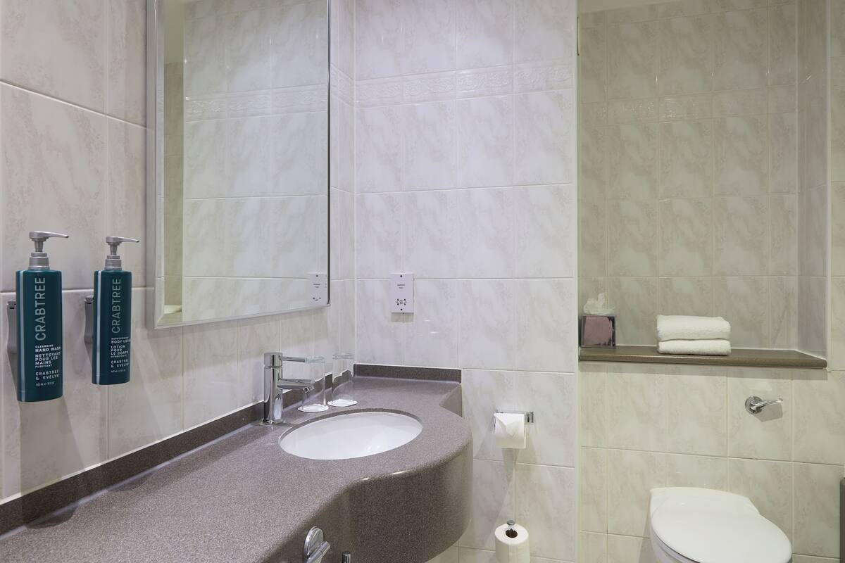 Free toiletries, hair dryer, towels, soap