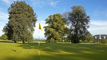 Enjoy a round of golf on our well-maintained course, surrounded by mature trees and scenic views.