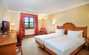 Twin with Golf View | Premium bedding, in-room safe, desk, laptop workspace - Hilton Puckrup Hall Hotel & Golf Club, Tewkesbury (Tewkesbury)