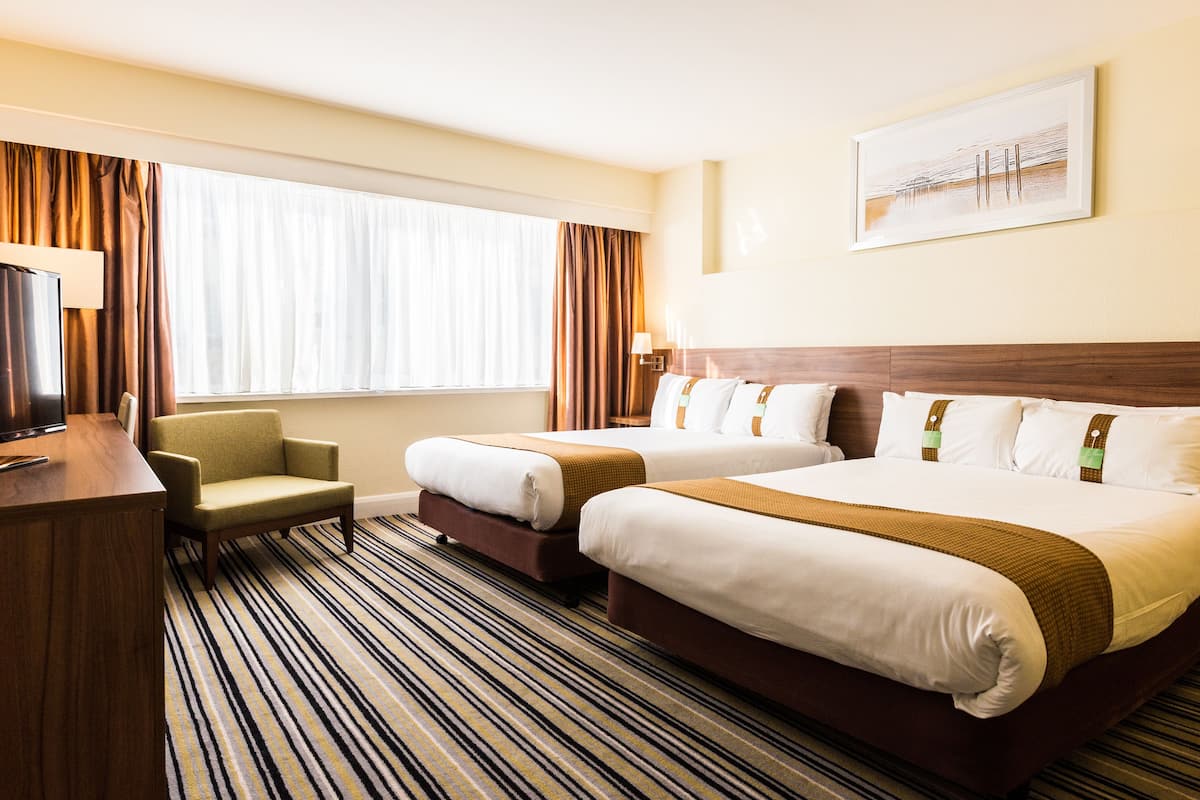 1 bedroom, desk, blackout curtains, iron/ironing board