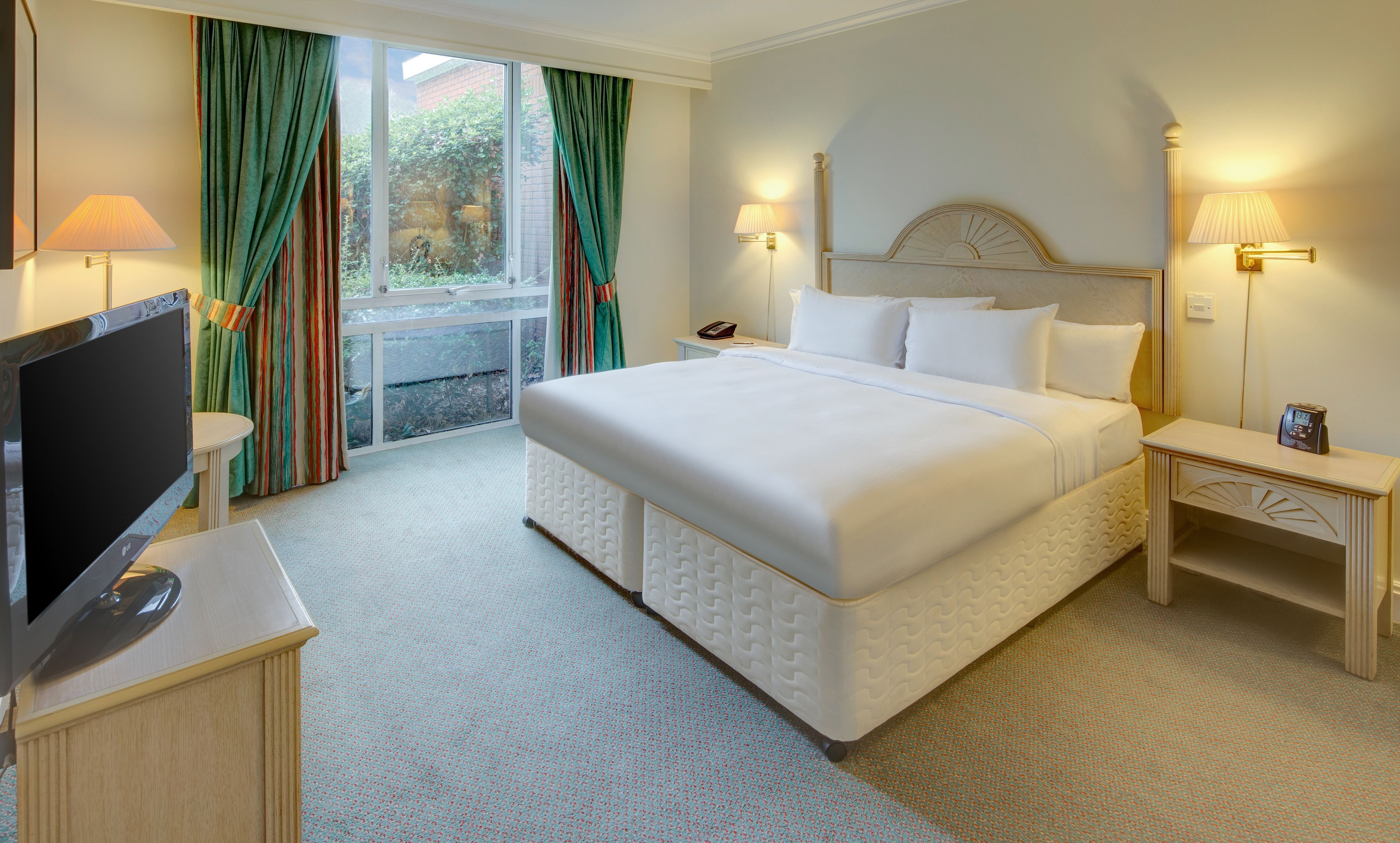 In-room safe, desk, laptop workspace, blackout curtains