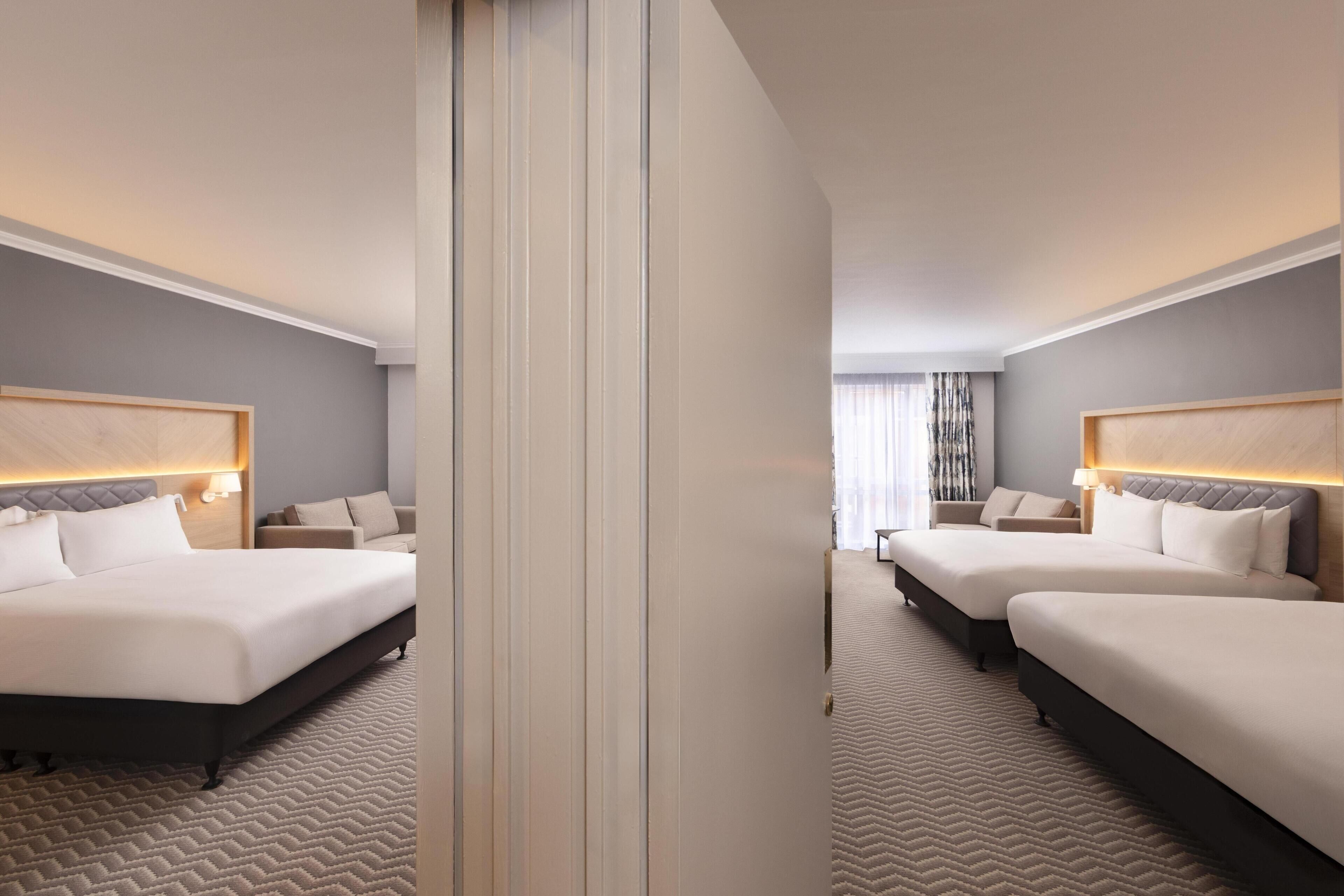 In-room safe, desk, laptop workspace, blackout curtains