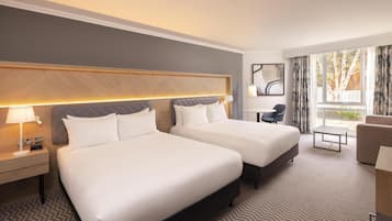 Room, 2 Queen Beds | In-room safe, desk, laptop workspace, blackout drapes