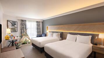 Deluxe Room, 2 Queen Beds | In-room safe, desk, laptop workspace, blackout curtains