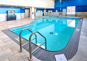 Indoor pool, open 6:00 AM to 11:00 PM, sun loungers