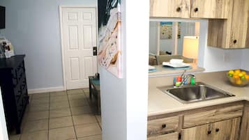 Suite, 1 Queen-Bett, Küche | Eigene Küche | Mikrowelle, Wasserkocher mit Kaffee-/Teezubehör, Reinigungsartikel