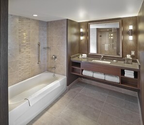 Presidential Suite, 1 King Bed | Bathroom | Shower, free toiletries, hair dryer, towels - DoubleTree by Hilton Hotel West Edmonton (Edmonton)
