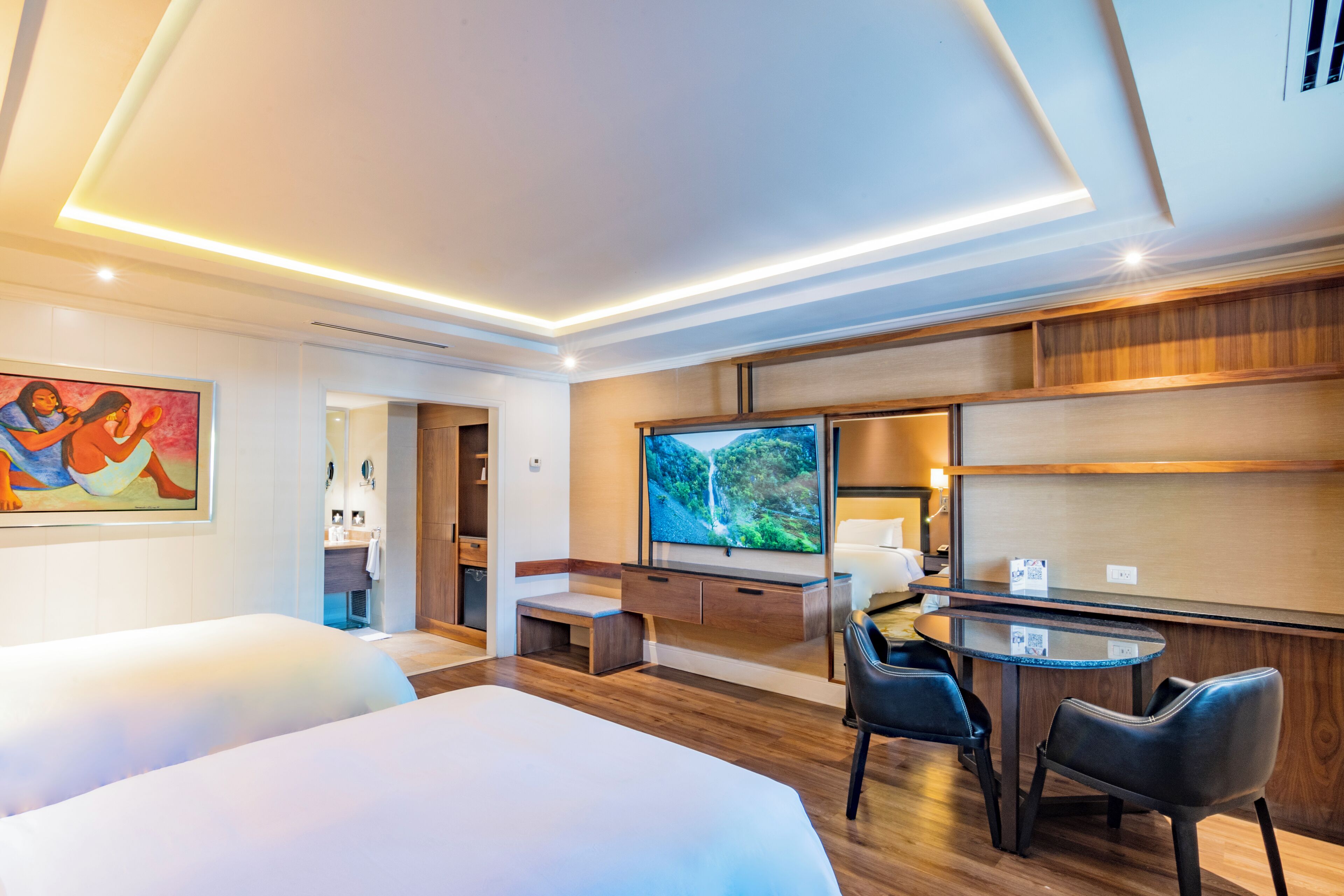 bungalow, 2 double beds | 1 bedroom, down duvets, in-room safe, desk