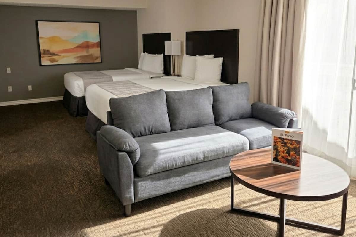 Signature Studio Suite, 2 Double Beds | Premium bedding, pillowtop beds, desk, laptop workspace