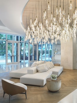 Sitting area in hotel lobby at Grand Beach Hotel Surfside