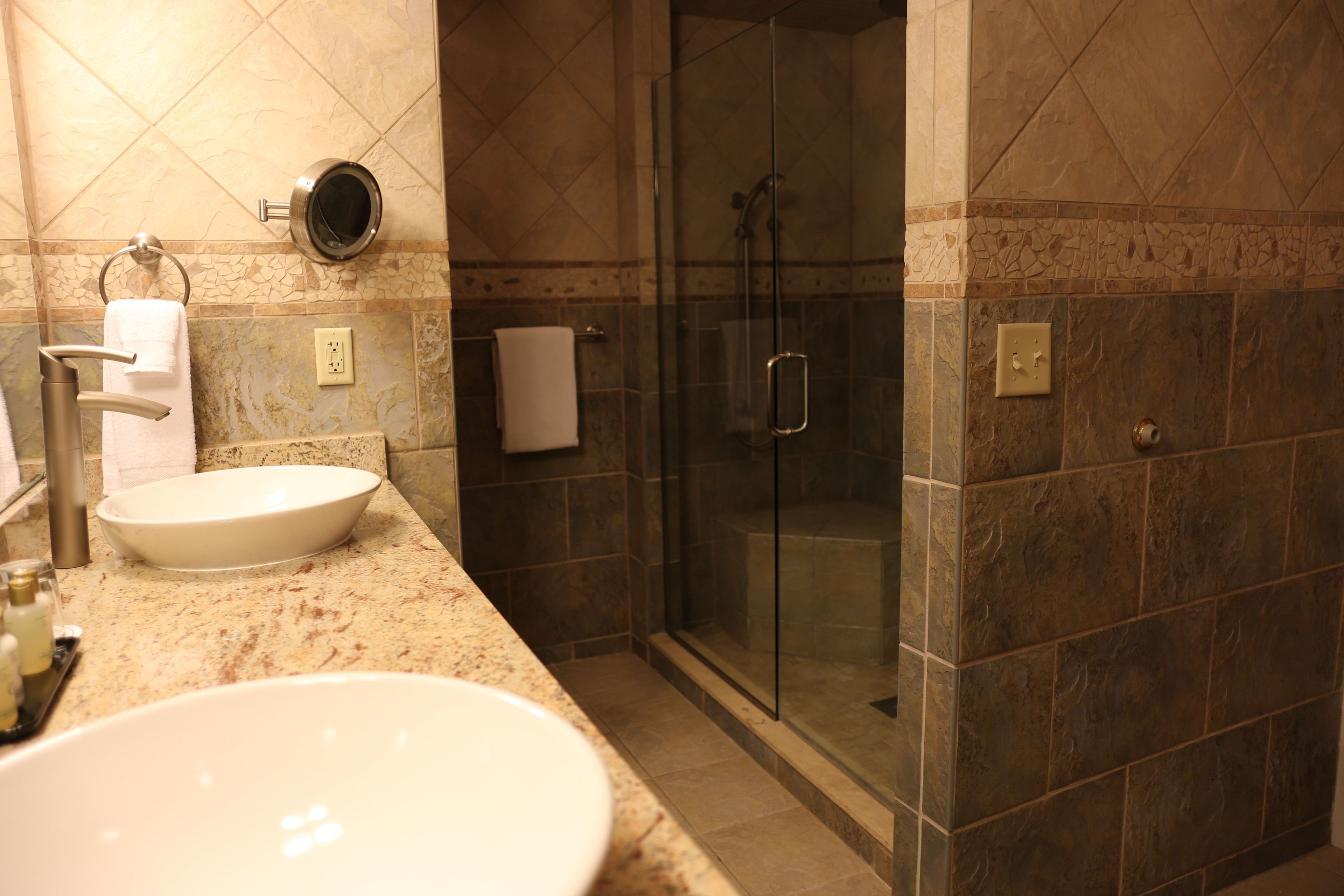 free toiletries, hair dryer, bathrobes, slippers